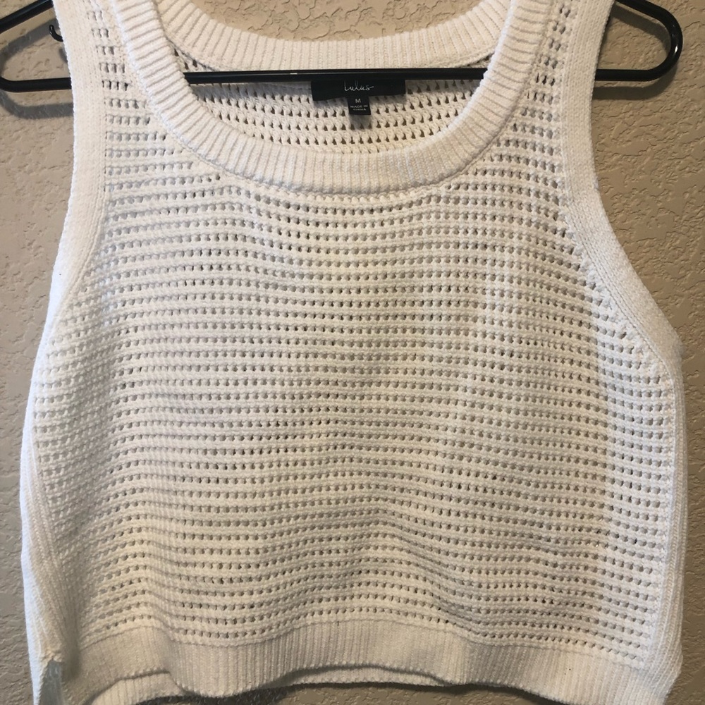 Lulu’s Open Knit Crop Tank Top